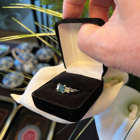 Sophia Fiori Blue Diamond Ring - Picture 2 of 4